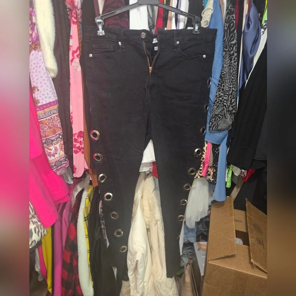 Good American Good Waist Grommet Skinny Jeans 18 - Picture 3 of 5